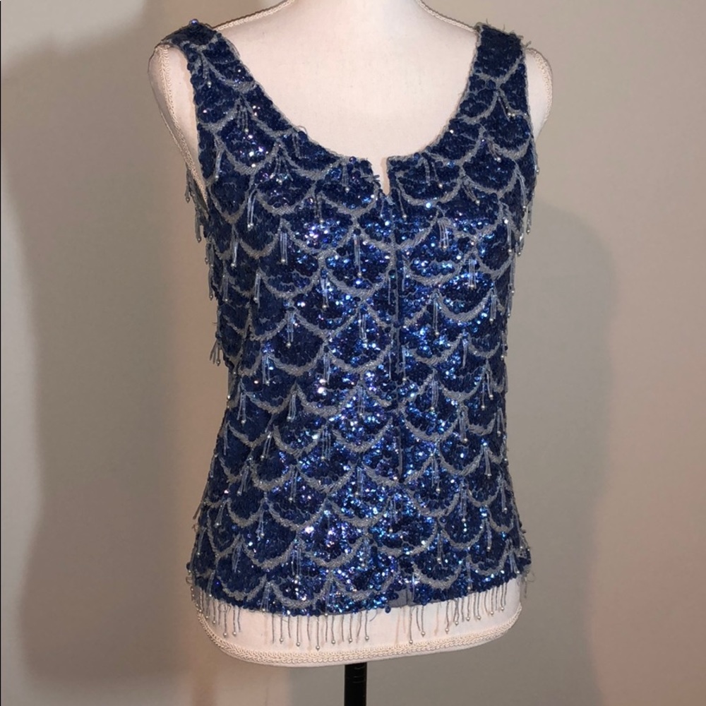 Vintage antique beaded evening top sequin Orbach’s